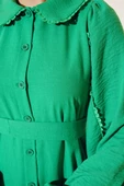 Bebe Yaka Düğmeli Elbise Benetton - 4