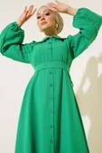Bebe Yaka Düğmeli Elbise Benetton - 2