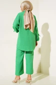 Düğmeli Keten İkili Takım Benetton - 3
