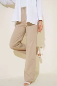 Yüksek Bel Lastikli Salaş Pantolon Taş thumbnail 2