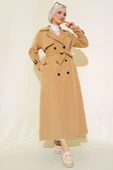 İçi Astarlı Kuşaklı Trençkot Camel thumbnail 2