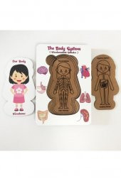 Moon Beavers Vücudumuzdaki Sistemler - Kız Ahşap Puzzle 83041,Eğitici Öğretici Boyanabilir Ahşap Oyuncak - 3