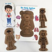 Moon Beavers Vücudumuzdaki Sistemler - Erkek Ahşap Puzzle 83040,Eğitici Öğretici Boyanabilir Ahşap Oyuncak - 2