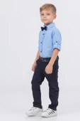 Yaprak Desenli Papyonlu 4'lü Erkek Çocuk Gömlekli Takım - 7