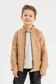 Erkek Çocuk Fermuarlı Astarlı Çıtçıtlı Kol Deri Ceket - 3