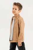 Erkek Çocuk Fermuarlı Astarlı Çıtçıtlı Kol Deri Ceket - 4