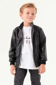 Fermuarlı Klasik Erkek Çocuk Deri Ceket thumbnail 7