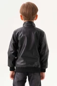 Fermuarlı Klasik Erkek Çocuk Deri Ceket thumbnail 3