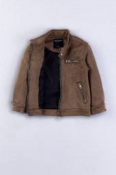 Cepli Fermuarlı Erkek Çocuk Süet Ceket - 2