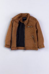 Cepli Fermuarlı Erkek Çocuk Süet Ceket - 6