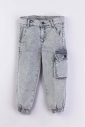 Erkek Çocuk Jogger Kargo Cepli Kot Pantalon - 1