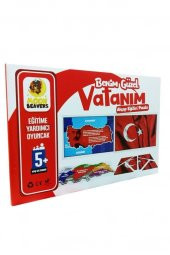 Moon Beavers Benim Güzel Vatanım Bayrak 83044,Ahşap Eğitici Oyuncak Puzzle - 1