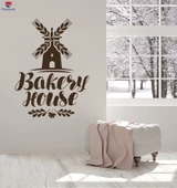 Fırın Evi Pastanesi, Fırın Duvar Sticker Ekmek Değirmeni Yazı Etiketleri - 1
