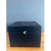 Kadife Kaplı Kaliteli Çeyiz Bohça Ahşap Kutusu 25,5X25,5X21cm - 1