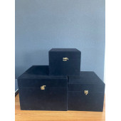 Kadife Kaplı Kaliteli Çeyiz Bohça Ahşap Kutusu 25,5X25,5X21cm - 2