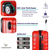 Vegmann Delphin Kırmızı Büyük Boy Valiz - 3