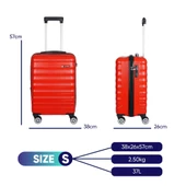 Vegmann Delphin Kırmızı Kabin Boy Valiz thumbnail 2