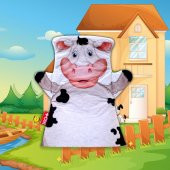 Inek Evcil Hayvanlar Keçe El Kukla T398 thumbnail 5