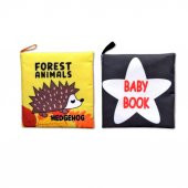 2 Kitapİngilizce Orman Hayvanları ve Siyah Beyaz Bebek Kumaş Sessiz Kitap E127 E136 - Bez Kitap thumbnail 1