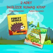 2 Kitapİngilizce Orman Hayvanları ve Safari Hayvanları Kumaş Sessiz Kitap E127 E130 - Bez Kitap - 2