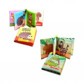 2 Kitapİngilizce Orman Hayvanları ve Safari Hayvanları Kumaş Sessiz Kitap E127 E130 - Bez Kitap - 3