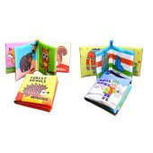 2 Kitapİngilizce Orman Hayvanları ve Kışlık Giysiler Kumaş Sessiz Kitap E127 E124 - Bez Kitap - 3