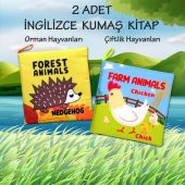 2 Kitapİngilizce Orman Hayvanları ve Çiftlik Hayvanları Kumaş Sessiz Kitap E127 E119 - Bez Kitap - 2