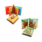 2 Kitapİngilizce Meyveler ve Safari Hayvanları Kumaş Sessiz Kitap E126 E130 - Bez Kitap thumbnail 3