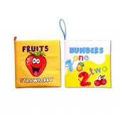 2 Kitapİngilizce Meyveler ve Rakamlar Kumaş Sessiz Kitap E126 E128 - Bez Kitap - 1