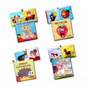 4 Kitap  Meyveler , Çiftlik , Orman ve Evcil Hayvanlar Kumaş Sessiz Kitap T055 T049 T058 T110 - Bez Kitap - 3