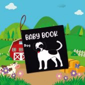 İngilizce Siyah Beyaz Evcil Hayvanlar Kumaş Sessiz Kitap E496 - Bez Kitap thumbnail 5