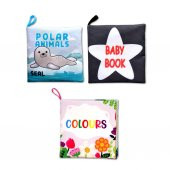 3 Kitapİngilizce Kutup Hayvanları , Renkler ve Siyah Beyaz Bebek Kumaş Sessiz Kitap E125 E129 E136 - Bez Kitap thumbnail 1