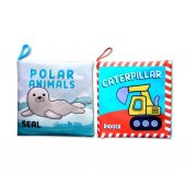 2 Kitapİngilizce Kutup Hayvanları ve İş Makinaları Kumaş Sessiz Kitap E125 E118 - Bez Kitap thumbnail 1