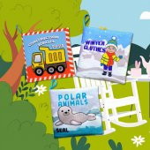 3 Kitapİngilizce İş Makinaları , Kışlık Giysiler ve Kutup Hayvanları Kumaş Sessiz Kitap E118 E124 E125 - Bez Kitap thumbnail 5