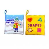 2 Kitapİngilizce Kışlık Giysiler ve Şekiller Kumaş Sessiz Kitap E124 E131 - Bez Kitap thumbnail 1