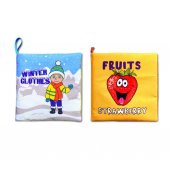 2 Kitapİngilizce Kışlık Giysiler ve Meyveler Kumaş Sessiz Kitap E124 E126 - Bez Kitap thumbnail 1