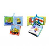 2 Kitapİngilizce Kışlık Giysiler ve İş Makinaları Kumaş Sessiz Kitap E124 E132 - Bez Kitap - 3