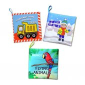 3 Kitapİngilizce İş Makinaları , Kışlık Giysiler ve Uçan Hayvanlar Kumaş Sessiz Kitap E118 E124 E133 - Bez Kitap thumbnail 1