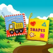 2 Kitapİngilizce İş Makinaları ve Şekiller Kumaş Sessiz Kitap E118 E131 - Bez Kitap thumbnail 5