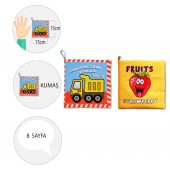 2 Kitapİngilizce İş Makinaları ve Meyveler Kumaş Sessiz Kitap E118 E126 - Bez Kitap thumbnail 4