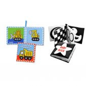 2 Kitapİngilizce İş Makinaları ve Siyah - Beyaz Bebek Kumaş Sessiz Kitap E118 E136 - Bez Kitap thumbnail 3