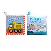 2 Kitapİngilizce İş Makinaları ve Kutup Hayvanları Kumaş Sessiz Kitap E118 E125 - Bez Kitap thumbnail 1