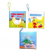 3 Kitapİngilizce Çiftlik Hayvanları , Deniz Canlıları ve Rakamlar Kumaş Sessiz Kitap E119 E122 E128 - Bez Kitap thumbnail 1