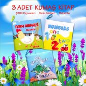 3 Kitapİngilizce Çiftlik Hayvanları , Deniz Canlıları ve Rakamlar Kumaş Sessiz Kitap E119 E122 E128 - Bez Kitap thumbnail 2