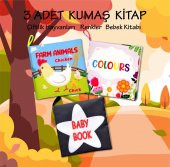 3 Kitapİngilizce Çiftlik Hayvanları , Renkler ve Siyah-Beyaz Bebek Kumaş Sessiz Kitap E119 E129 E136 - Bez Kitap - 2