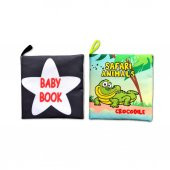 2 Kitapİngilizce Siyah-Beyaz Bebek ve Safari Hayvanları Kumaş Sessiz Kitap E136 E130 - Bez Kitap thumbnail 1