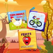 3 Kitapİngilizce Çiftlik Hayvanları, Taşıtlar ve Meyveler Kumaş Sessiz Kitap E119 E132 E126 - Bez Kitap thumbnail 5