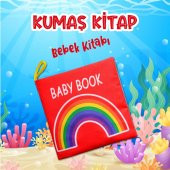 İngilizce Renkli Bebek Kumaş Sessiz Kitap E120 - Bez Kitap thumbnail 2