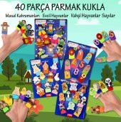 4 Set - 40 Parça  Masal Kahramanları, Rakamlar, Evcil ve Vahşi Hayvanlar Parmak Kukla T225 T772 T782 T64 thumbnail 2