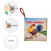 İngilizce Çiftlik Hayvanları Kumaş Sessiz Kitap E387 - Bez Kitap thumbnail 4